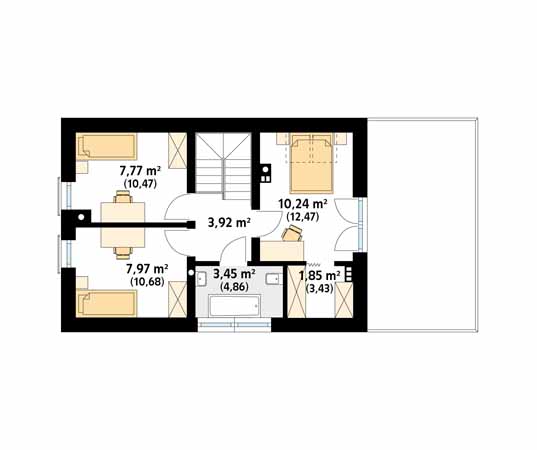 Projekt domu Bez 2 - rzut poddasza