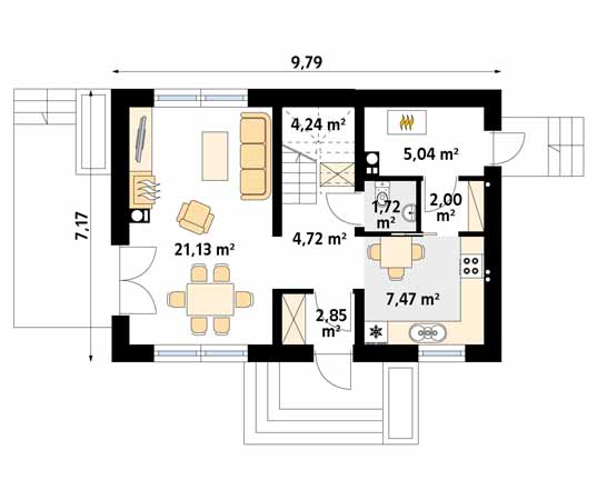 Projekt domu Bez 4 - rzut parteru
