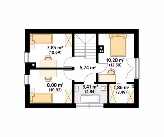 Projekt domu Bez dr-T - rzut poddasza