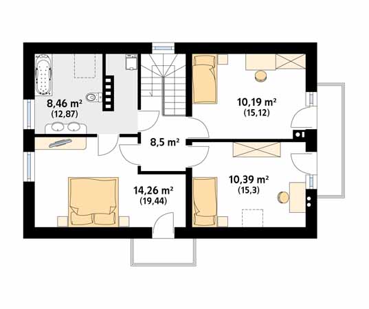 Projekt domu Bielik - rzut poddasza