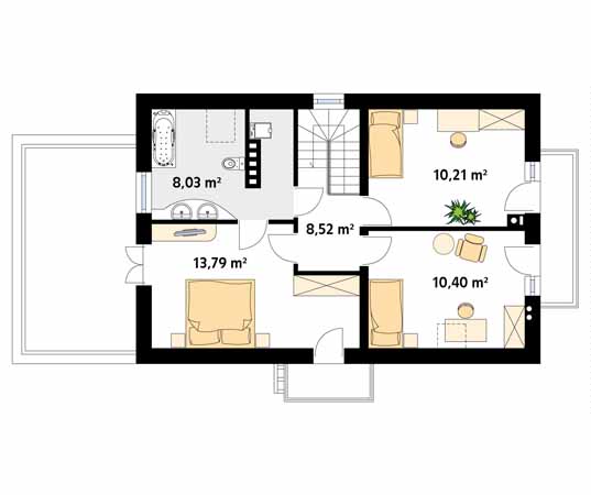 Projekt domu Bielik 2 - rzut poddasza