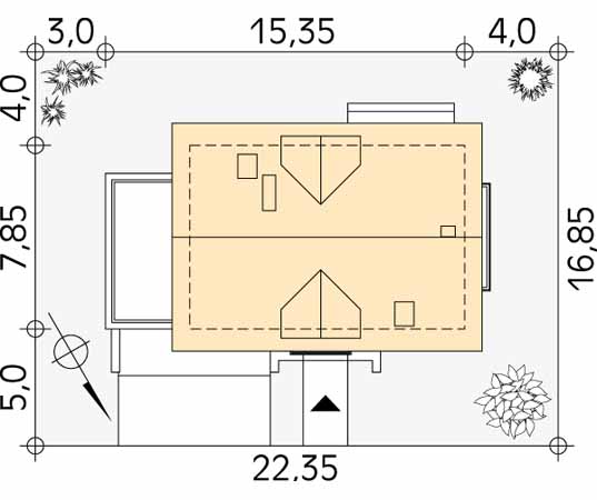 Projekt domu Bielik 2 - usytuowanie na działce