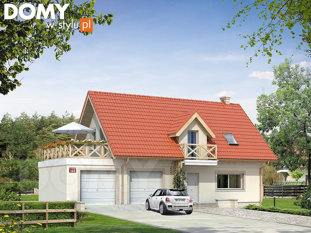 Projekt domu z poddaszem Bielik 2 - wizualizacja frontowa