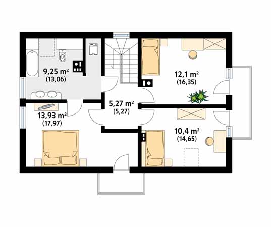 Projekt domu Bielik dr-S - rzut poddasza
