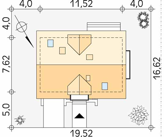 Projekt domu Bielik dr-T - usytuowanie na działce