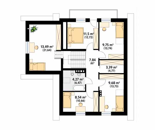 Projekt domu Bluszcz 4 - rzut poddasza