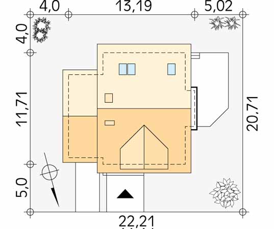 Projekt domu Boguśka - usytuowanie na działce