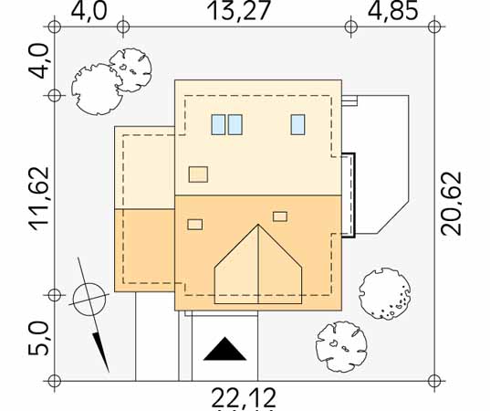 Projekt domu Boguśka dr-T - usytuowanie na działce