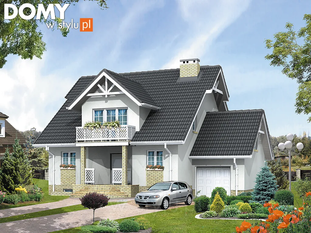 Projekt domu z poddaszem Bolero - wizualizacja frontowa