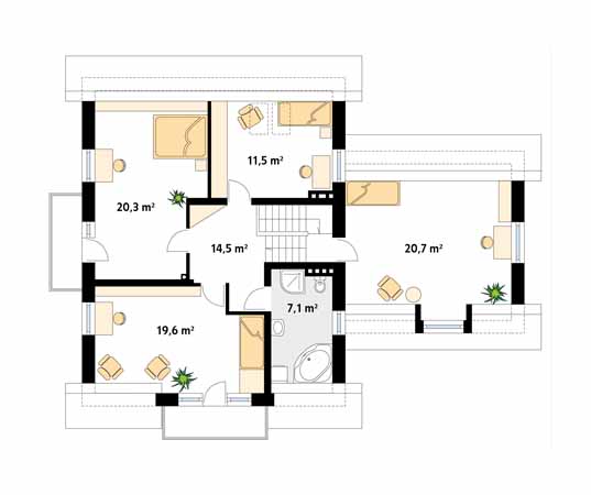 Projekt domu Bolero 2 - rzut poddasza