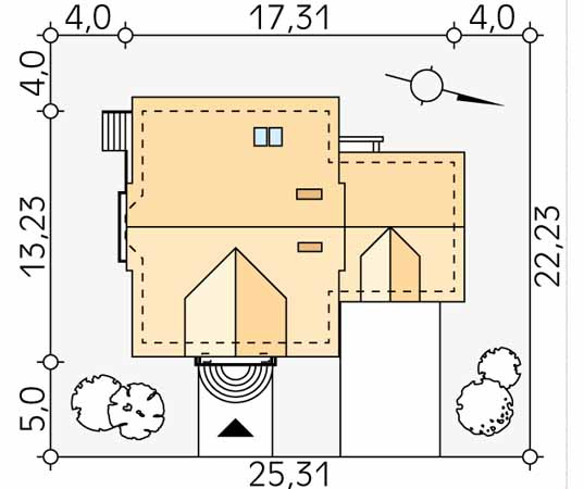 Projekt domu Bolero 3 - usytuowanie na działce