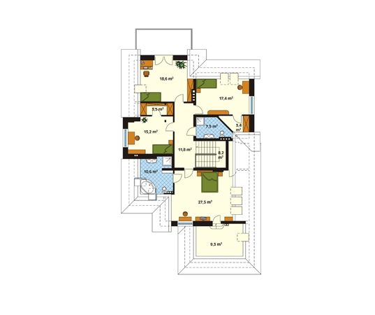 Projekt domu Bora 2 - rzut poddasza