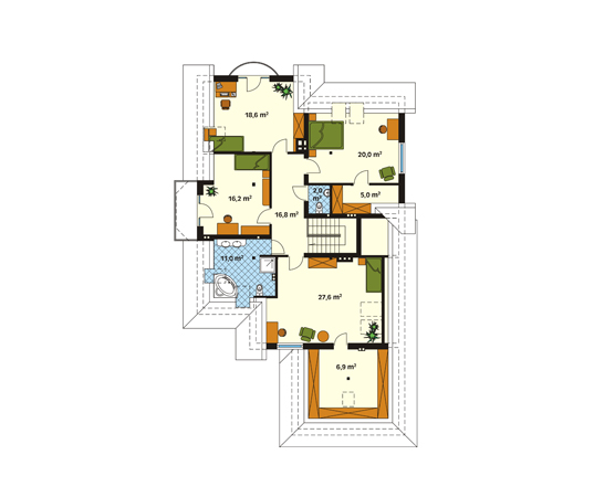 Projekt domu Bora 3 - rzut poddasza