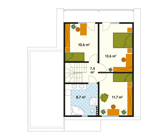 Projekt domu Bosman dr-S - rzut poddasza