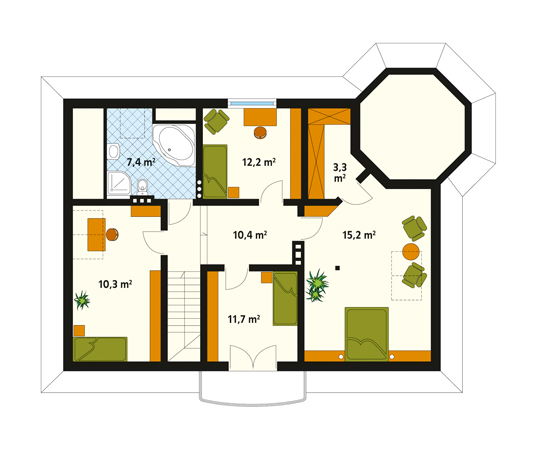 Projekt domu Boston - rzut poddasza