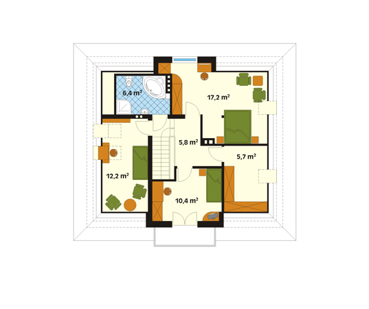 Projekt domu Boston 4 - rzut poddasza