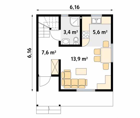 Projekt domu Bratek dr-S - rzut parteru