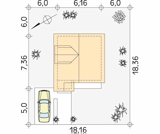 Projekt domu Bratek dr-S - usytuowanie na działce