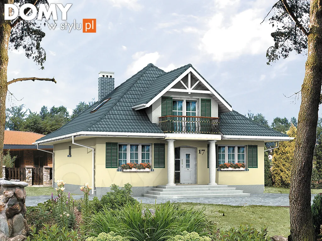 Projekt domu z poddaszem Brawo - wizualizacja frontowa