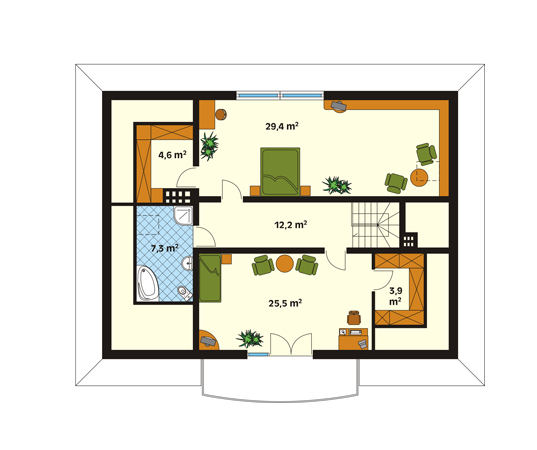 Projekt domu Brawo 3 - rzut poddasza