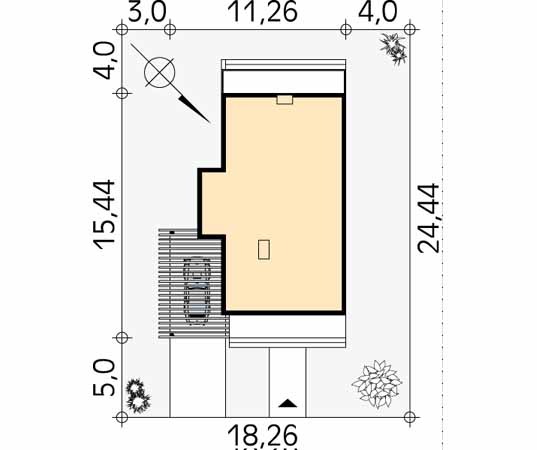 Projekt domu Bryg - usytuowanie na działce