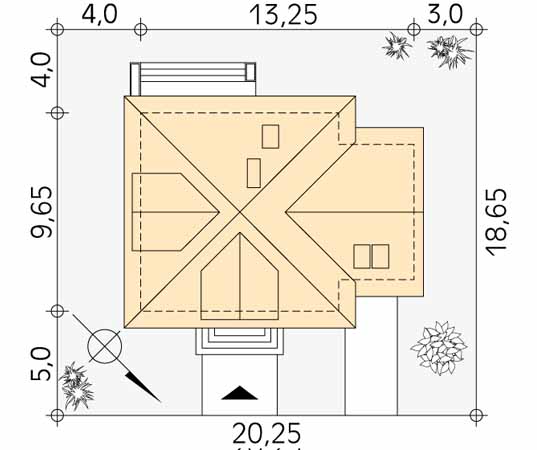 Projekt domu Bryza 2 - usytuowanie na działce