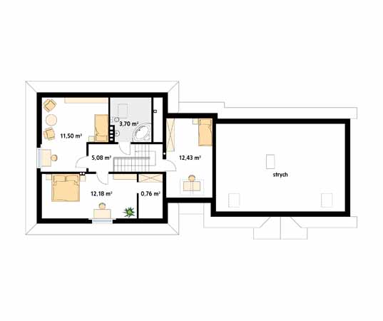 Projekt domu Bryza 5 - rzut poddasza
