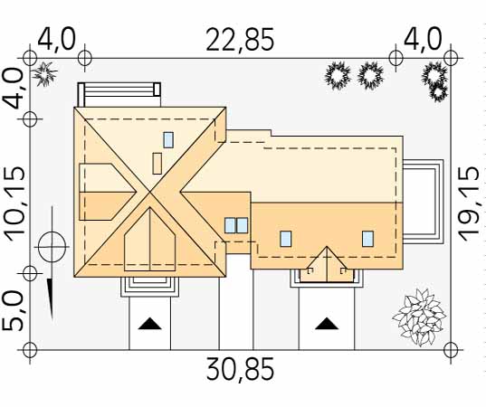 Projekt domu Bryza 5 - usytuowanie na działce