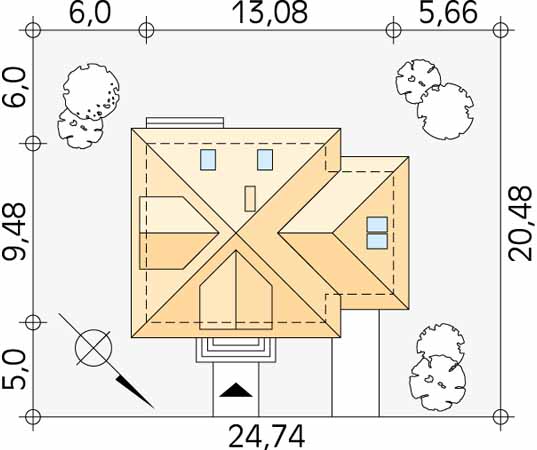Projekt domu Bryza dr-S - usytuowanie na działce