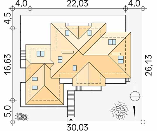 Projekt domu Brzask - usytuowanie na działce
