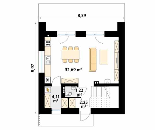 Projekt domu Brzdąc - rzut parteru