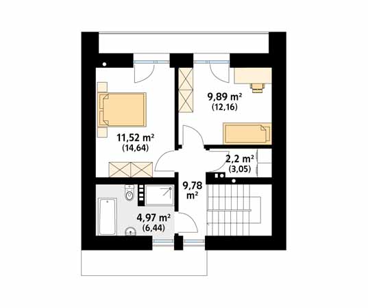 Projekt domu Brzdąc - rzut poddasza