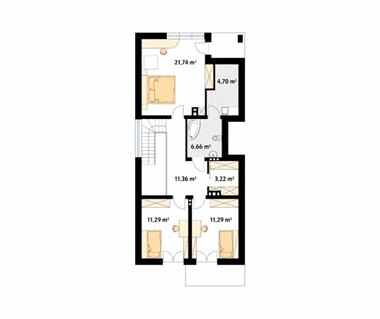 Projekt domu Brzoza - rzut poddasza