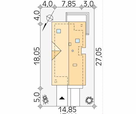 Projekt domu Brzoza - usytuowanie na działce