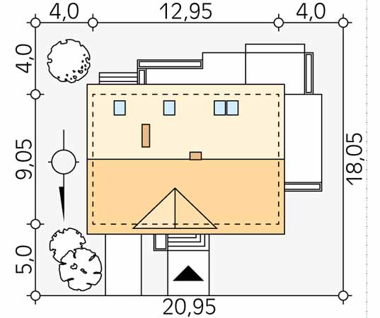 Projekt domu Calineczka 3 - usytuowanie na działce