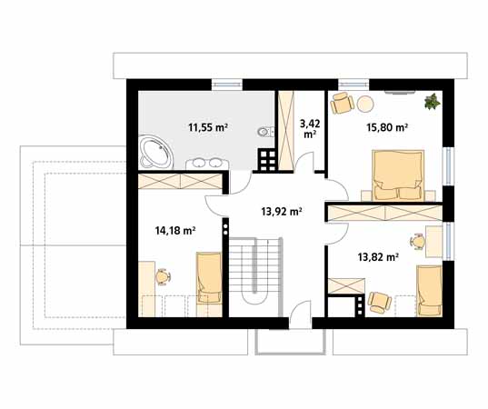 Projekt domu Carmen 2 - rzut poddasza