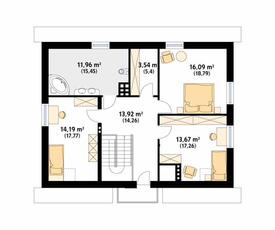 Projekt domu Carmen 3 - rzut poddasza