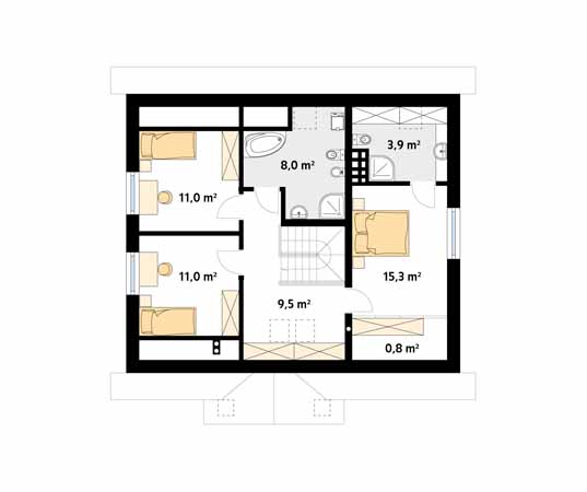 Projekt domu Chaber - rzut poddasza