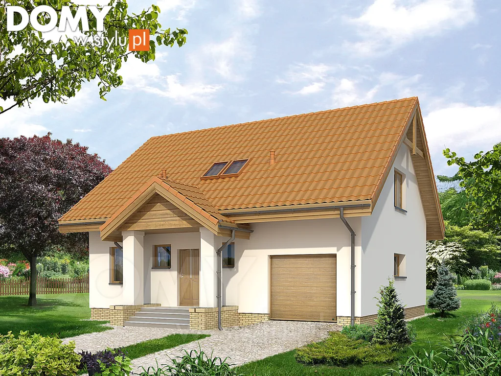 Projekt domu z poddaszem Chaber - wizualizacja frontowa