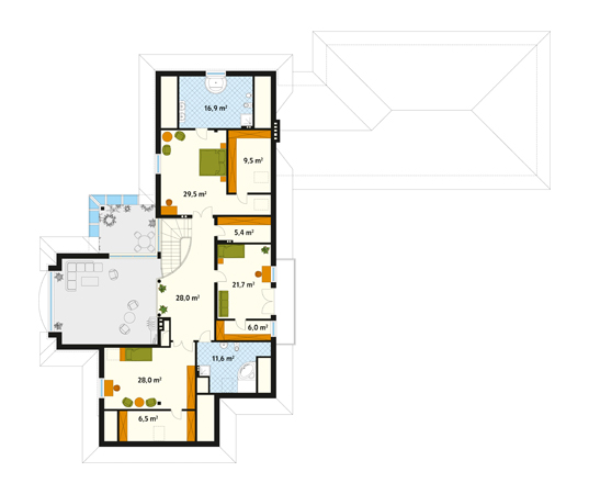 Projekt domu Cis - rzut poddasza