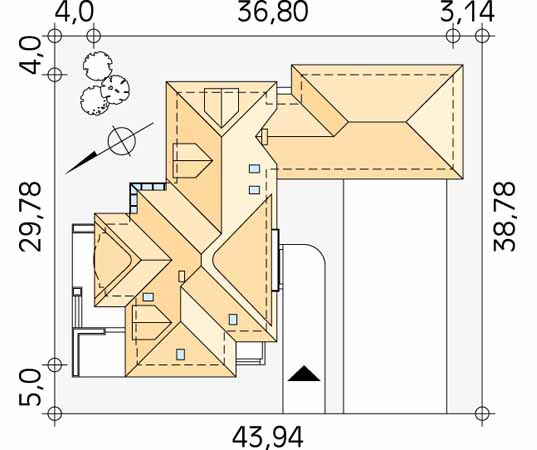 Projekt domu Cis - usytuowanie na działce