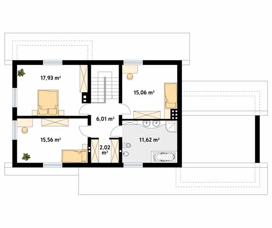 Projekt domu Combo 2 - rzut poddasza