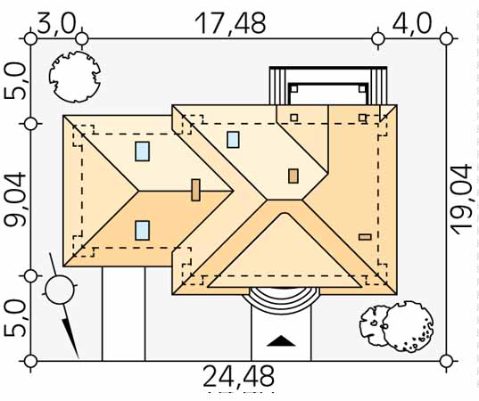 Projekt domu Credo 2 - usytuowanie na działce