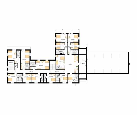 Projekt pensjonatu Cykada 6 - rzut poddasza