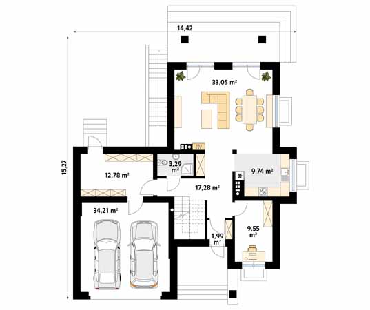 Projekt domu Cyprys 10 - rzut parteru