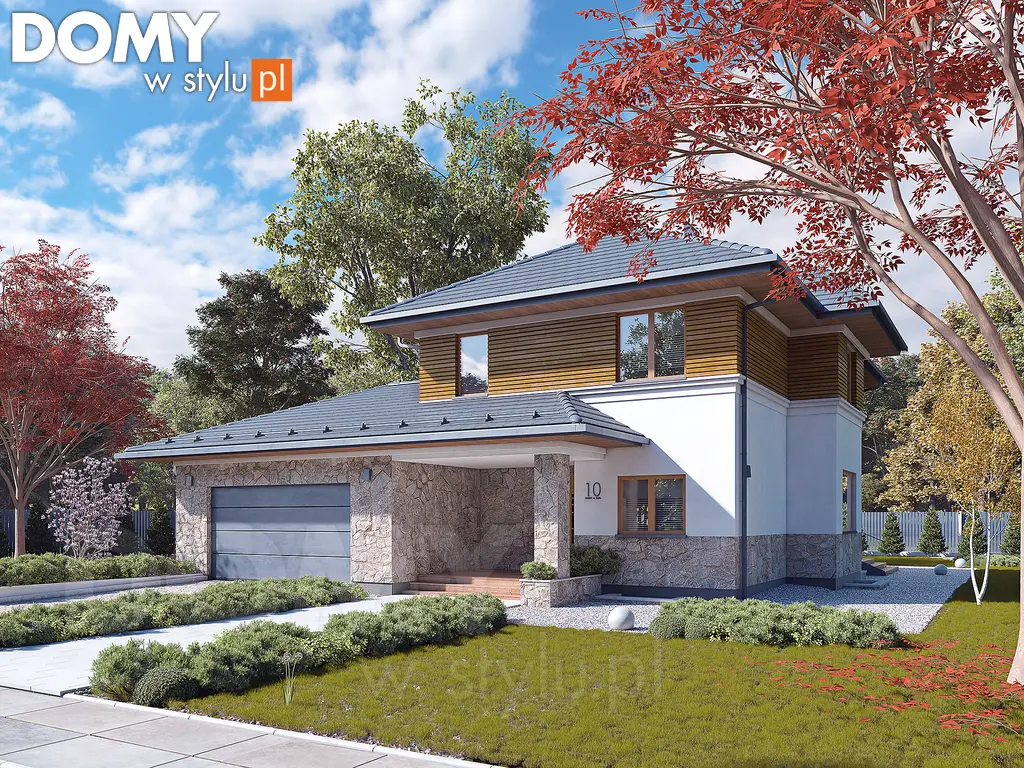 Nowoczesny projekt domu piętrowego Cyprys 10 - wizualizacja frontowa