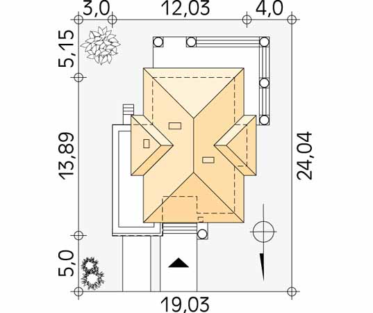 Projekt domu Cyprys 3 - usytuowanie na działce