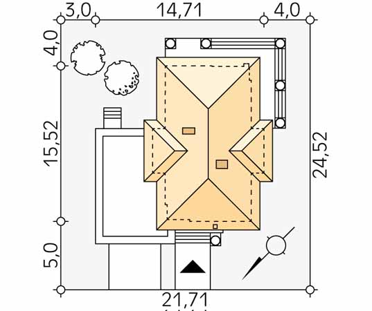 Projekt domu Cyprys 6 - usytuowanie na działce