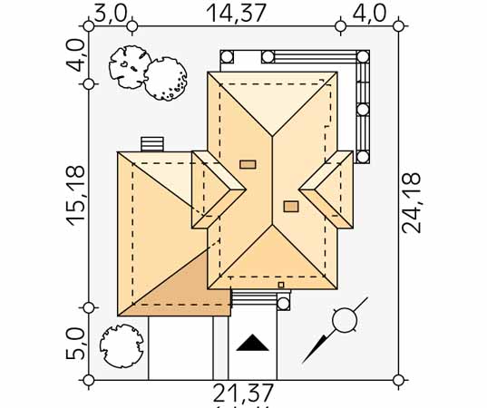 Projekt domu Cyprys 8 - usytuowanie na działce