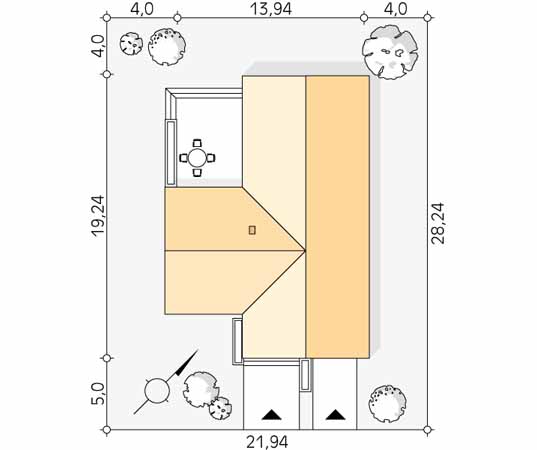 Projekt domu Cytrus 2 - usytuowanie na działce